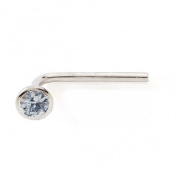 Piercing de nez or jaune 375/1000, oxyde de zirconium bleu by Stauffer