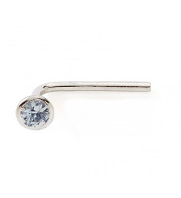 Piercing de nez or jaune 375/1000, oxyde de zirconium bleu by Stauffer