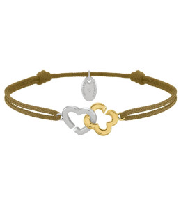 Bracelet femme, cordon marron et argent 925/1000 bicolore , Charles Garnier Paris 1901, PASSION, AGF170190B
