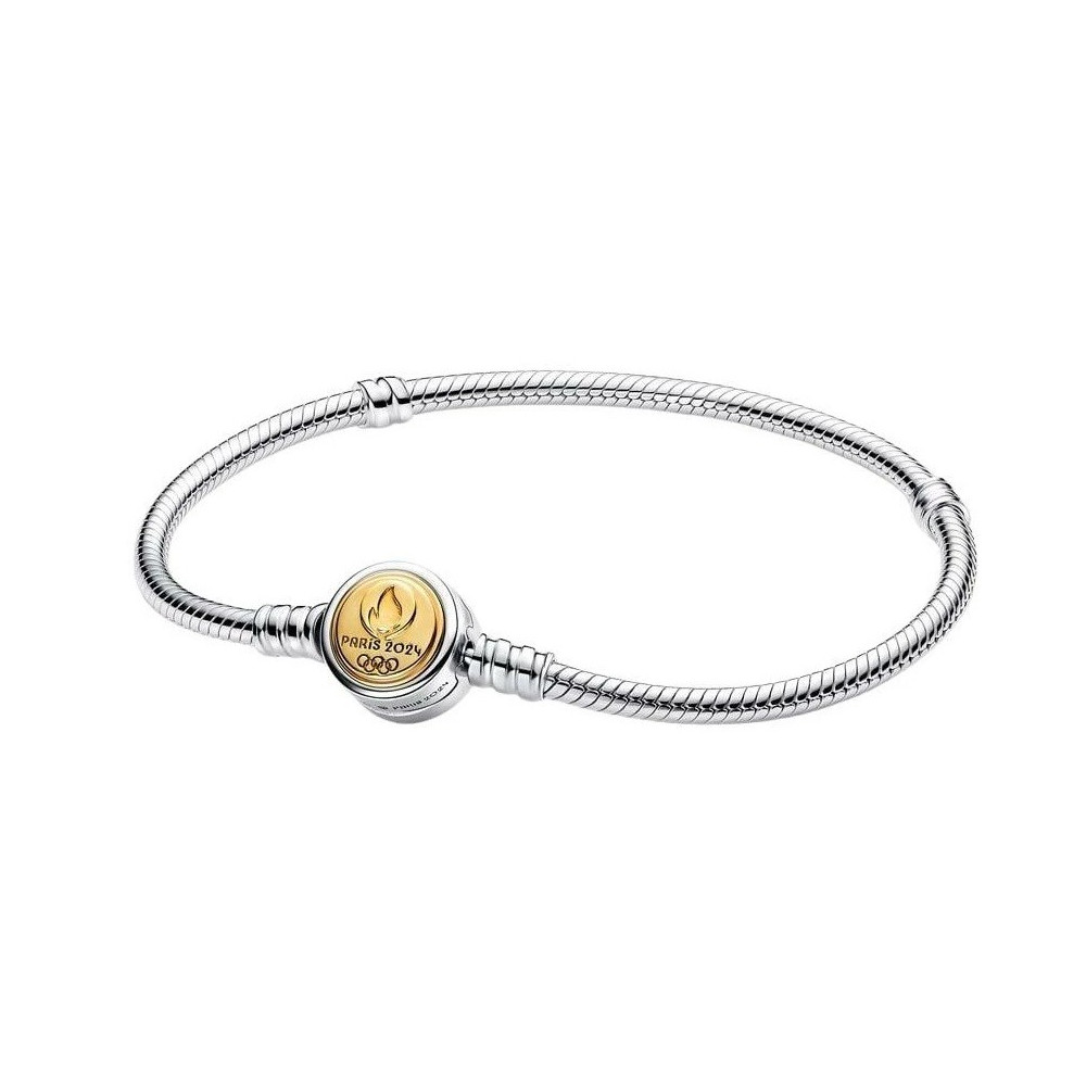 Bracelet Pandora Moments, mailles serpent, Jeux Olympiques de Paris 2024 en argent 925/1000, 563464C00