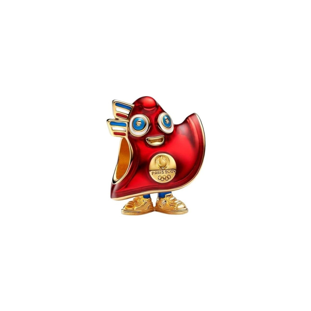 Charm Pandora Moments, Mascotte des Jeux Olympiques de Paris 2024 en métal doré or jaune 585/1000, 763465C01