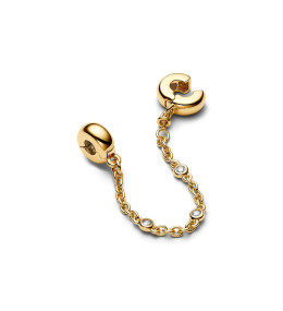 Le Chaîne de confort Pandora Moments, triple pierres et métal doré or jaune 585/1000, 763515C01-05