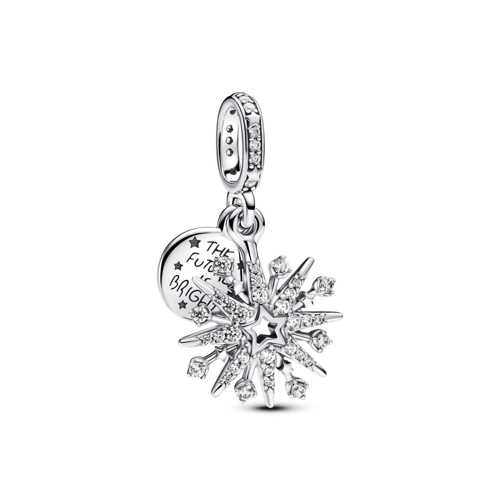 Charm pendentif Pandora Moments, double feu d'artifice scintillant, en argent 925/1000, 793512C01