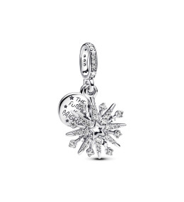 Charm pendentif Pandora Moments, double feu d'artifice scintillant, en argent 925/1000, 793512C01