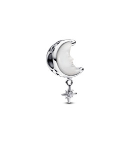 Charm pendentif Pandora Moments, lune et étoile polaire, en argent 925/1000, 793594C01