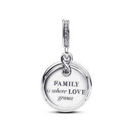 Le Charm pendentif Pandora Moments, double arbre de l'infini luminescent, en argent 925/1000, 793599C01