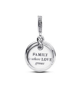 Le Charm pendentif Pandora Moments, double arbre de l'infini luminescent, en argent 925/1000, 793599C01