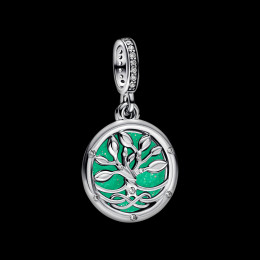 Le Charm pendentif Pandora Moments, double arbre de l'infini luminescent, en argent 925/1000, 793599C01