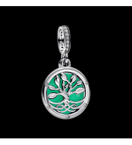 Le Charm pendentif Pandora Moments, double arbre de l'infini luminescent, en argent 925/1000, 793599C01