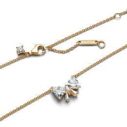 Le Collier Pandora, noeud scintillant en doré or jaune 585/1000, 363508C01-45