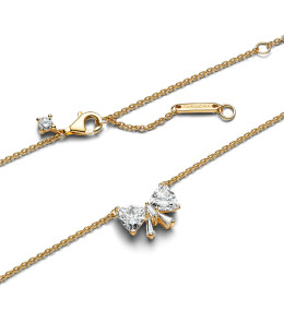 Le Collier Pandora, noeud scintillant en doré or jaune 585/1000, 363508C01-45