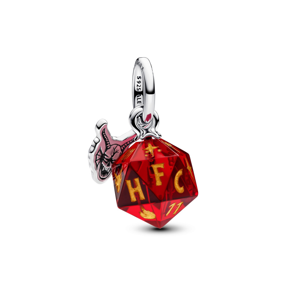 Charm pendentif Pandora, Stranger Things Dé Hellfire Club, Argent 925/1000, 793564C01