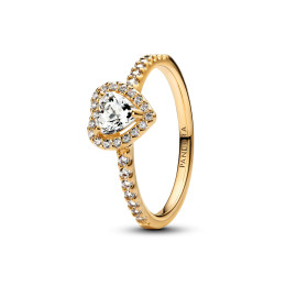 Bague Pandora, coeur surélevé en métal doré or jaune 585/1000, 168421C01
