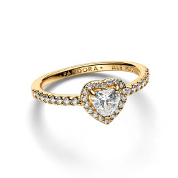 La Bague Pandora, coeur surélevé en métal doré or jaune 585/1000, 168421C01