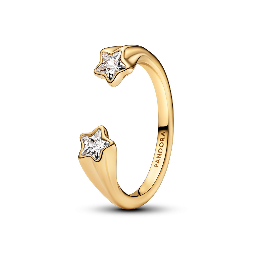 Bague Pandora, ouverte étoiles filantes en métal doré or jaune 585/1000, 163582C01 Bague Pandora, ouverte étoiles filantes en métal doré or jaune 585/1000, 163582C01