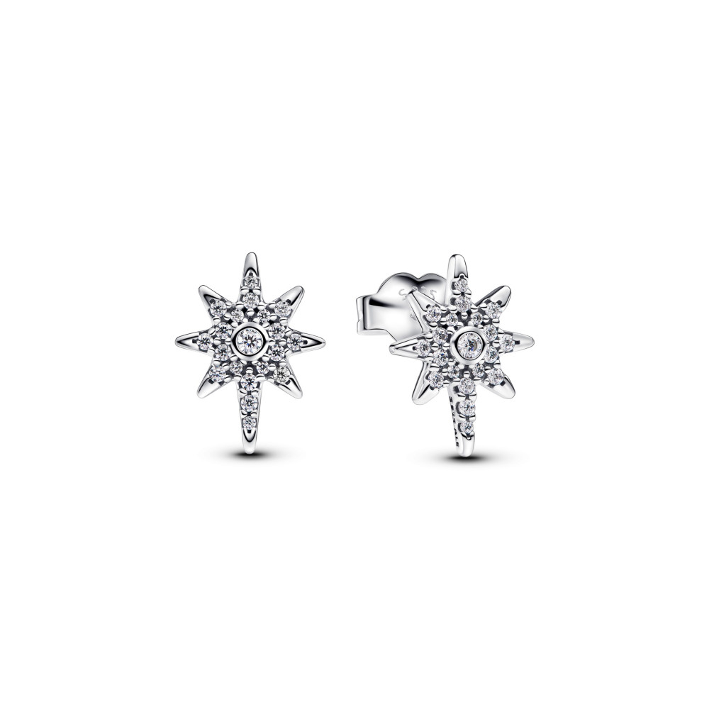 Boucles d'oreilles Pandora , étoile polaire scintillante en argent 925/1000, 293587C01