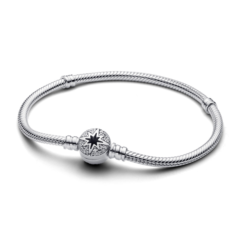 Bracelet Pandora Moments, mailles serpent,étoile polaire en argent 925/1000, 593584C01