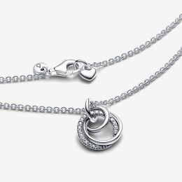 Collier Pandora, Pendentif Cercles, Ma Famille Pour Toujours, en argent 925/1000 391455C01-60