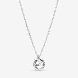 Collier Pandora, Pendentif Cercles, Ma Famille Pour Toujours, en argent 925/1000 391455C01-60
