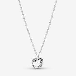 Collier Pandora, Pendentif Cercles, Ma Famille Pour Toujours, en argent 925/1000 391455C01-60
