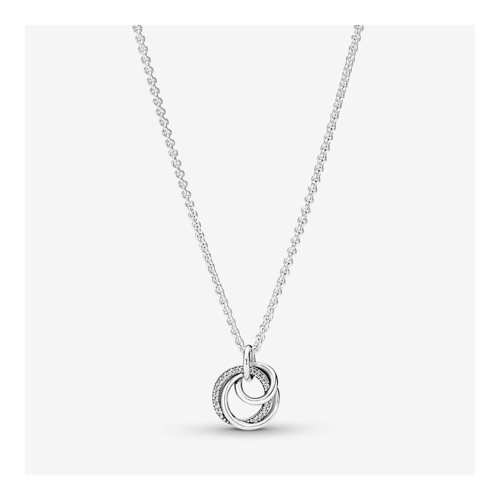Collier Pandora, Pendentif Cercles, Ma Famille Pour Toujours, en argent 925/1000 391455C01-60