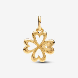 Le Charm Médaillon Trèfle à Quatre Feuilles Cœur Pandora ME, en doré or jaune 585/1000, 763034C01