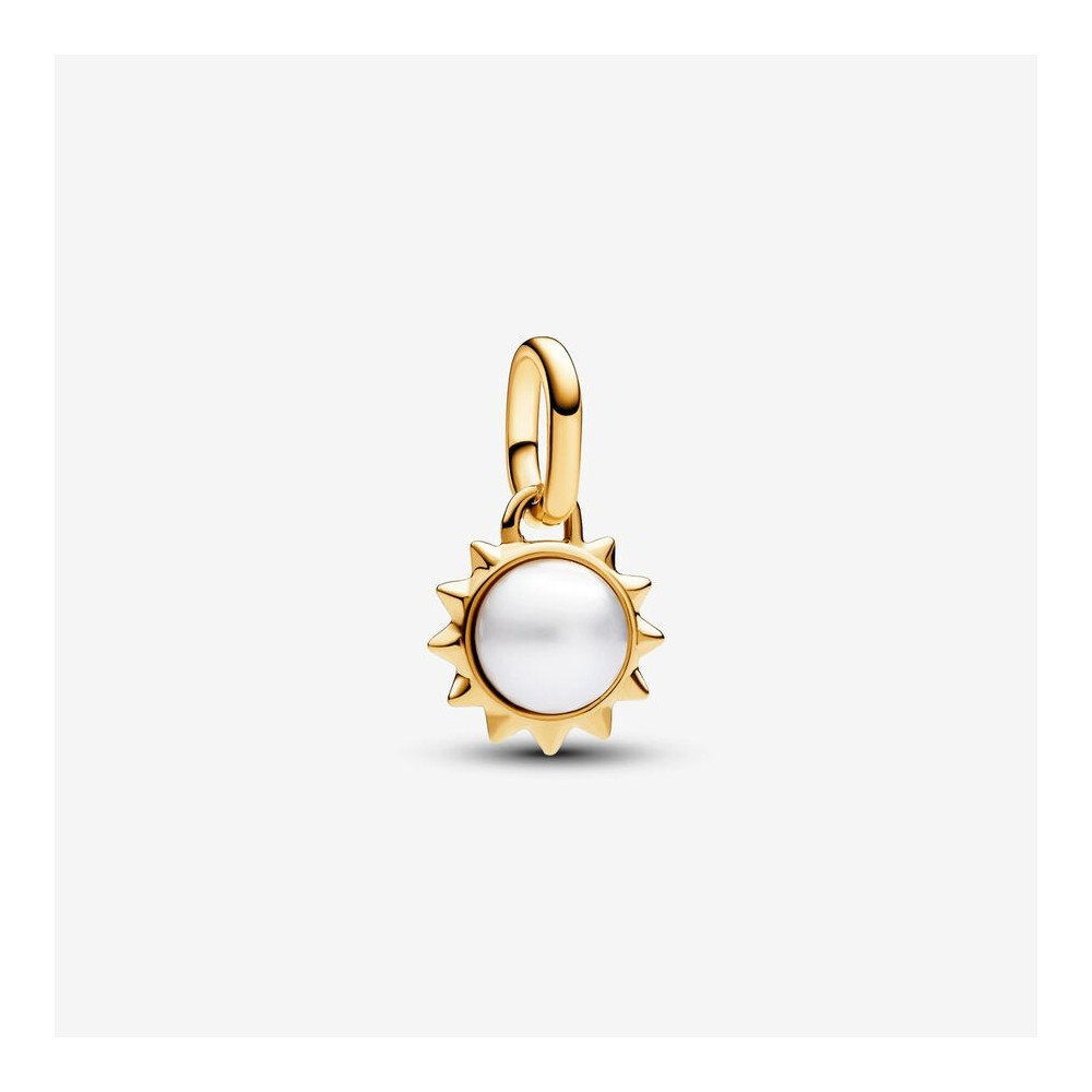 Mini Dangle Soleil Perle de Culture d’Eau Douce Traitée Pandora ME, en doré or jaune 585/1000, 763035C01