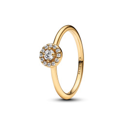 Bague Pandora, halo pavé rond en métal doré or jaune 585/1000, 163554C01