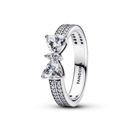 Bague Pandora, double rang noeud scintillant en argent 925/1000, 193552C01