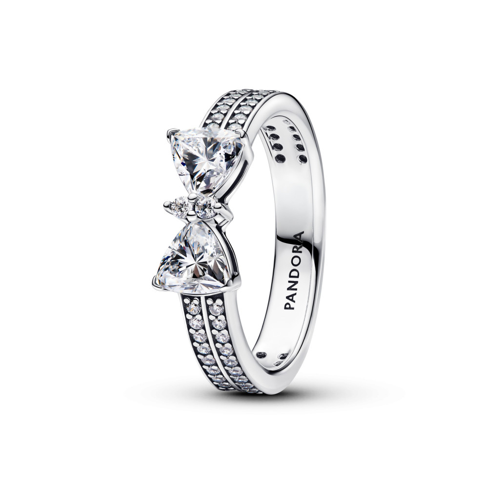 Bague Pandora, double rang noeud scintillant en argent 925/1000, 193552C01