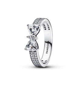 Bague Pandora, double rang noeud scintillant en argent 925/1000, 193552C01