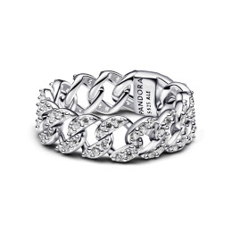 Bague Pandora, mailles cubaine carré en argent 925/1000, 193557C01