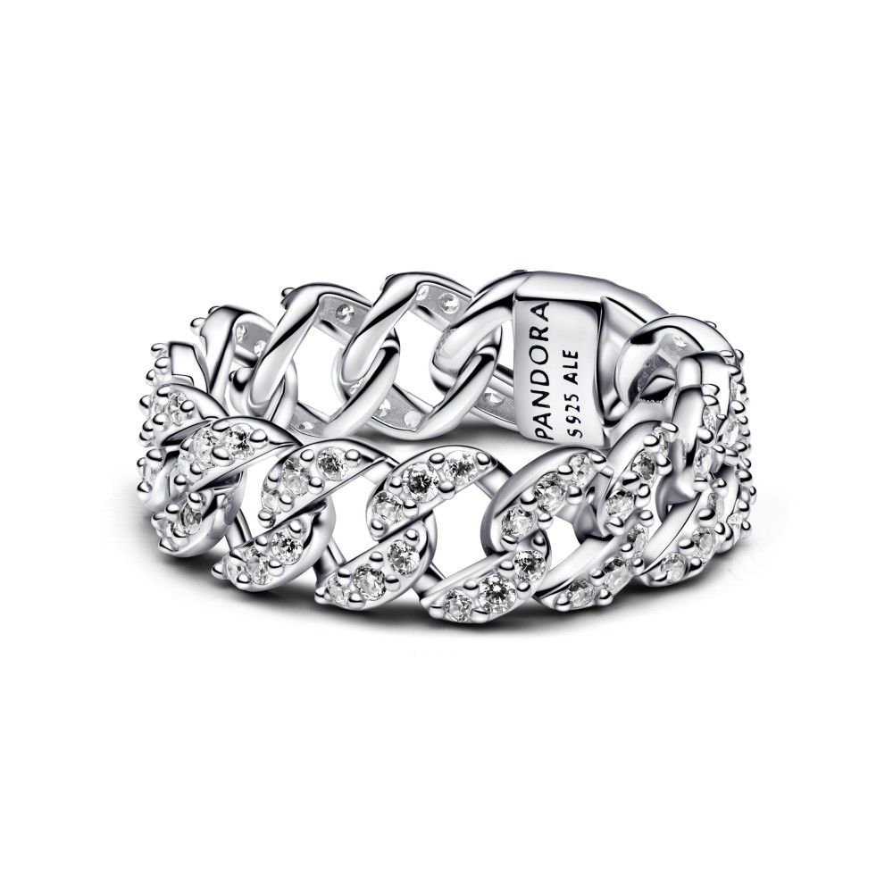 Bague Pandora, mailles cubaine carré en argent 925/1000, 193557C01