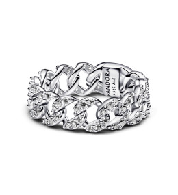 Bague Pandora, mailles cubaine carré en argent 925/1000, 193557C01