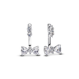 Boucles d'oreilles pendantes Pandora , noeud scintillant en argent 925/1000, 293543C01
