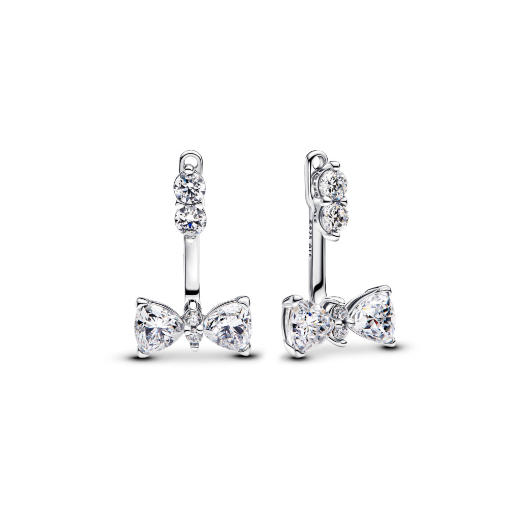 Boucles d'oreilles pendantes Pandora , noeud scintillant en argent 925/1000, 293543C01