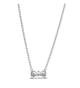 Le Collier Pandora, noeud scintillant en argent 925/1000, 393509C01-45