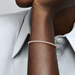 Le Bracelet Pandora Timeless, rivière scintillant, en métal doré or rose 585/1000, 581469C01