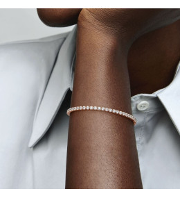 Le Bracelet Pandora Timeless, rivière scintillant, en métal doré or rose 585/1000, 581469C01