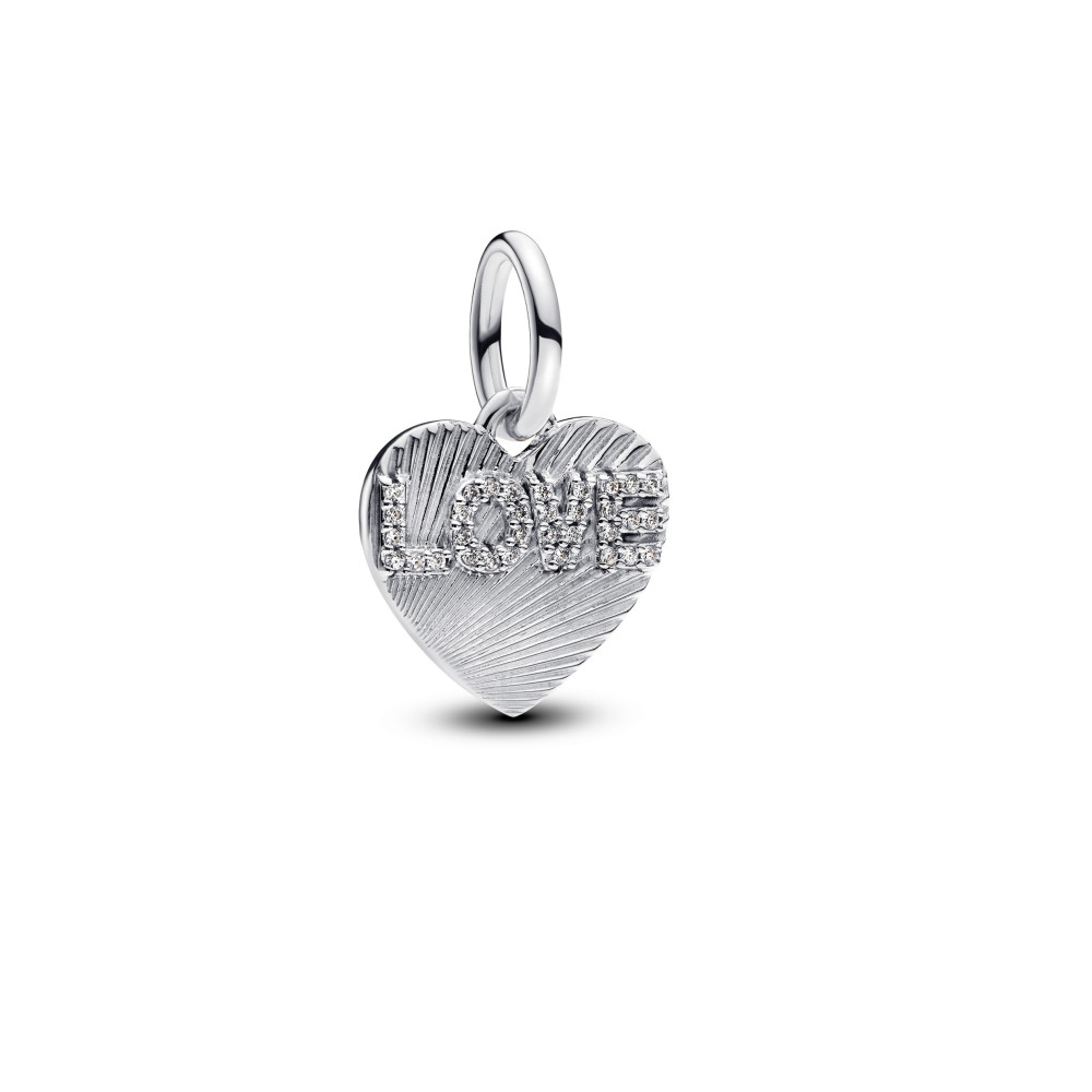 Charm pendentif Pandora Moments, coeur love, en argent 925/1000, 793604C01