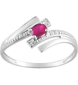 Bague or gris 375/1000, rubis by Stauffer