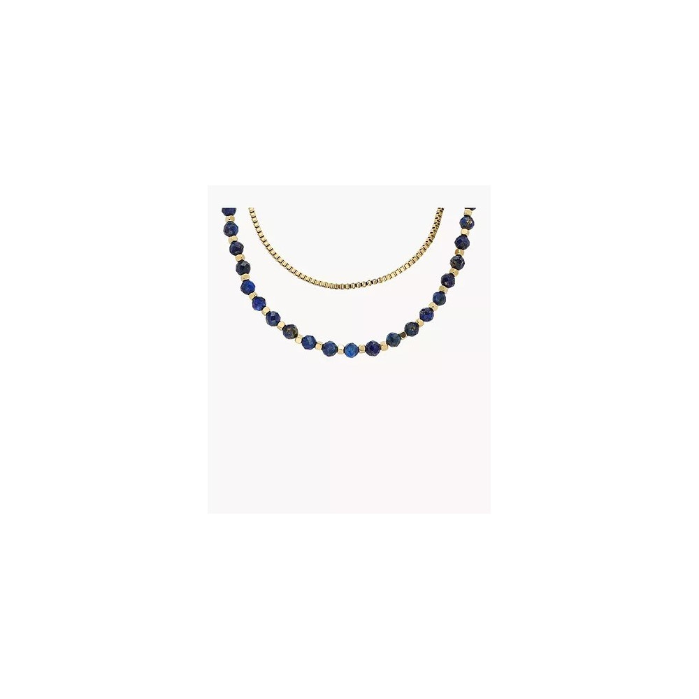 Collier Femme FOSSIL, All stacked up, en acier et Lapis lazuli, JA7247710 Collier Femme FOSSIL, All stacked up, en acier et Lapis lazuli, JA7247710
