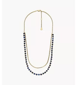 Le Collier Femme FOSSIL, All stacked up, en acier et Lapis lazuli, JA7247710