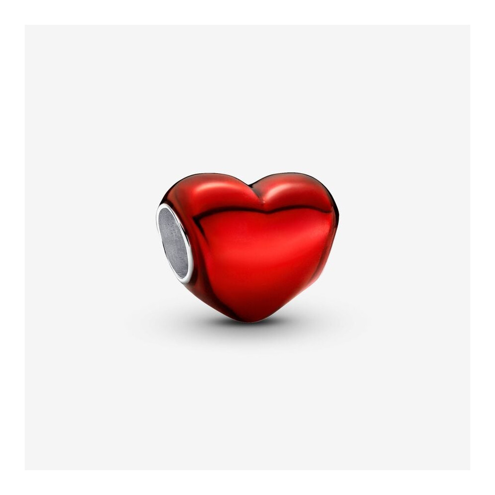 Charm coeur rouge métallique en Argent 925/1000 PANDORA 793337C02