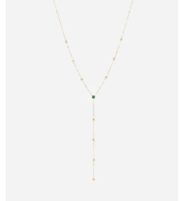 Le Collier Soho en acier PVD jaune et oxydes de zirconium, ZAG bijoux, SNM16769-01UNI