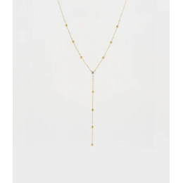 Le Collier Soho en acier PVD jaune et oxydes de zirconium, ZAG bijoux, SNM16769-01UNI