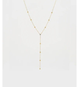 Le Collier Soho en acier PVD jaune et oxydes de zirconium, ZAG bijoux, SNM16769-01UNI