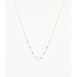 Collier Velasquez en acier PVD jaune et nacre, ZAG bijoux, SNS07970-01SEL