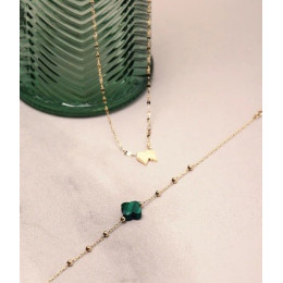 Le Collier Velasquez en acier PVD jaune et nacre, ZAG bijoux, SNS07970-01SEL