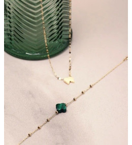 Le Collier Velasquez en acier PVD jaune et nacre, ZAG bijoux, SNS07970-01SEL